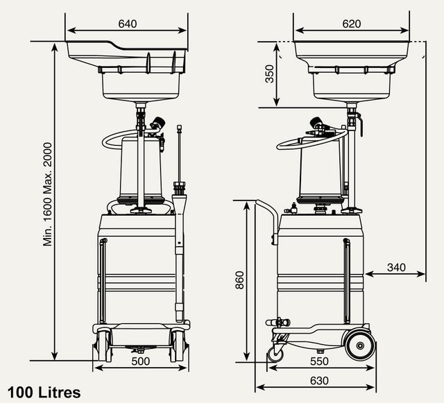 SAMOA Waste Oil Gravity Collection Unit for Remote Pump Discharge - 100 Litres