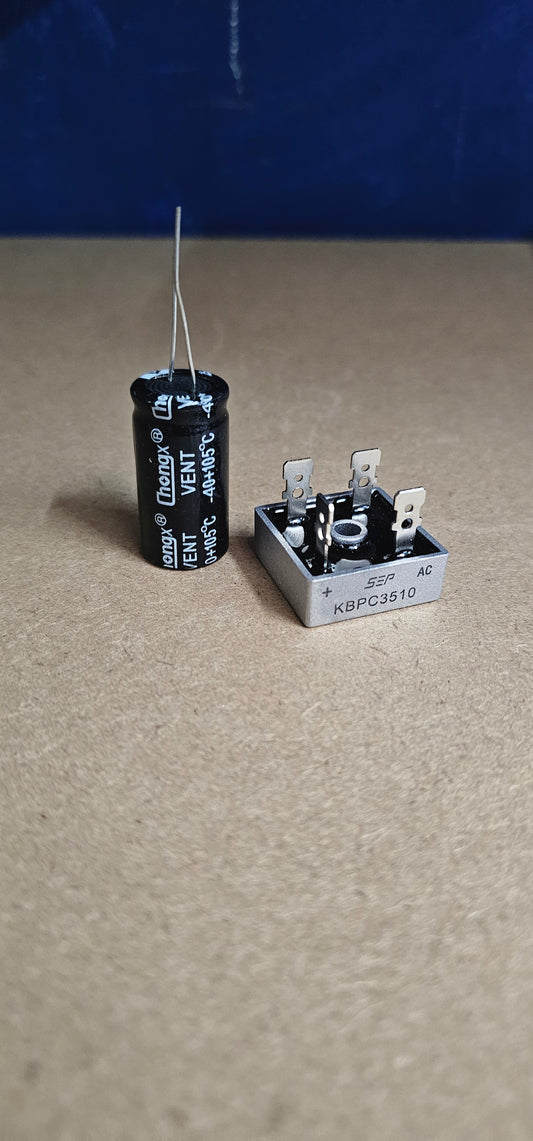 Bridge rectifier and capacitor for EAE 2 post lifts